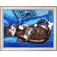 Bead embroidery kit Cats DIY Beadwork Beading Bead stitching - DIY-craftkits