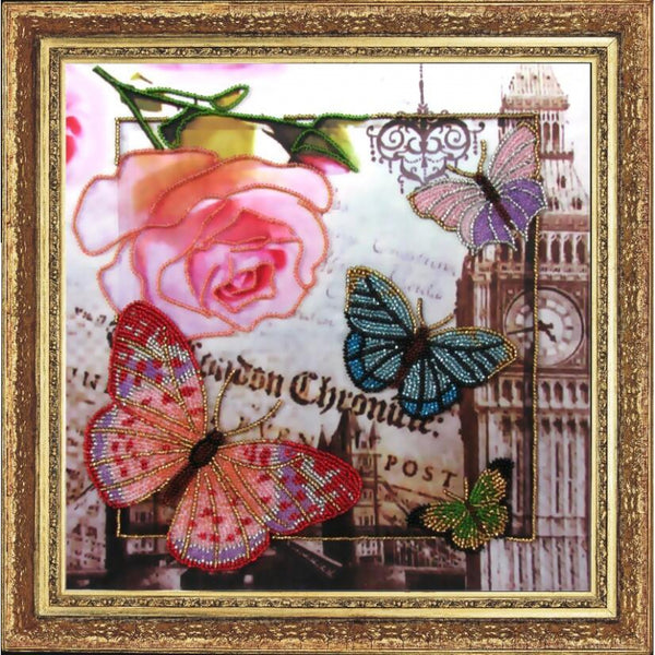 Bead embroidery kit Greetings from London DIY Beadwork Beading Bead stitching - DIY-craftkits