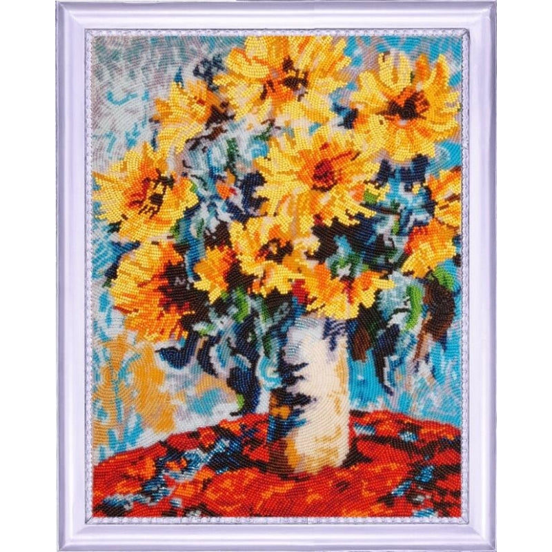 Bead embroidery kit Sunflowers DIY - DIY-craftkits