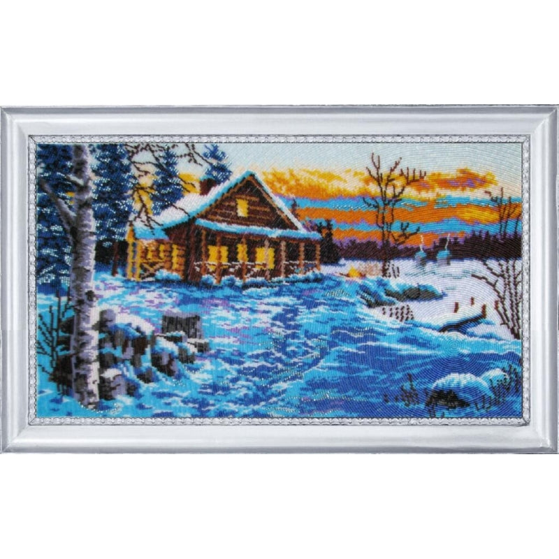 Bead embroidery kit Winter evening DIY - DIY-craftkits