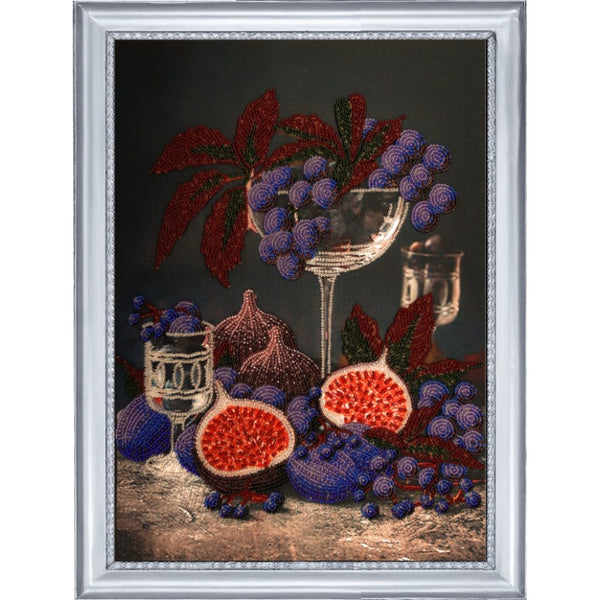 Bead embroidery kit Still life with figs DIY Beadwork Beading Bead stitching - DIY-craftkits