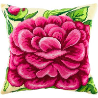 Tapestry Needlepoint pillow kit "Peony" DIY Printed canvas - DIY-craftkits