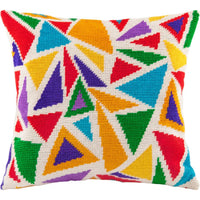 Tapestry Needlepoint pillow kit "Rainbow stained glass" DIY Printed canvas - DIY-craftkits