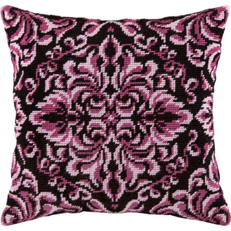 Tapestry Needlepoint pillow kit "Royal rose" DIY Printed canvas - DIY-craftkits