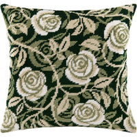 Tapestry Needlepoint pillow kit "Roses" DIY Printed canvas - DIY-craftkits