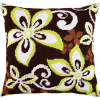 Tapestry Needlepoint pillow kit "Vanilla" DIY Printed canvas - DIY-craftkits