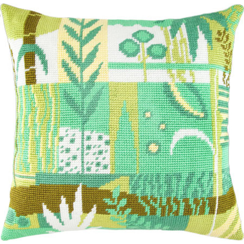 Tapestry Needlepoint pillow kit "Bamboo" DIY Printed canvas - DIY-craftkits