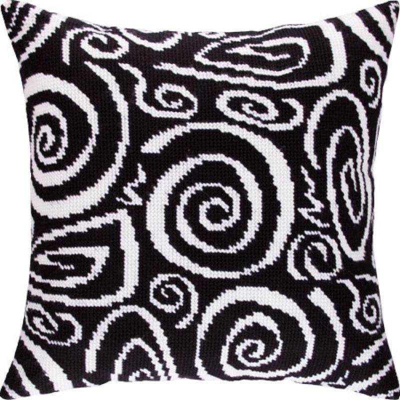 Tapestry Needlepoint pillow kit "Serpentine" DIY Printed canvas - DIY-craftkits