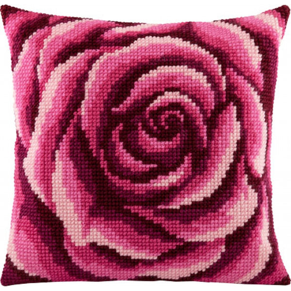 Cross stitch kit Pillow "Rose" DIY Printed canvas - DIY-craftkits
