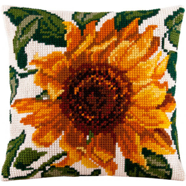 Cross stitch kit Pillow "Sunflower" DIY Printed canvas - DIY-craftkits