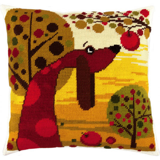 Tapestry Needlepoint pillow kit "Dachshund" DIY Printed canvas - DIY-craftkits