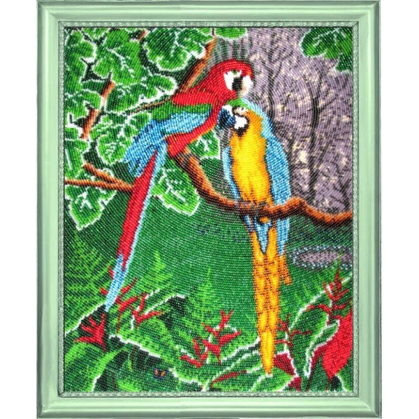 Bead embroidery kit Parrots DIY - DIY-craftkits