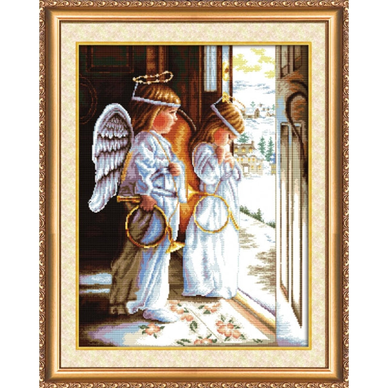 Counted Cross stitch kit Angels DIY Unprinted canvas - DIY-craftkits