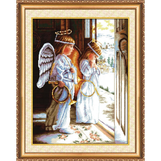 Counted Cross stitch kit Angels DIY Unprinted canvas - DIY-craftkits