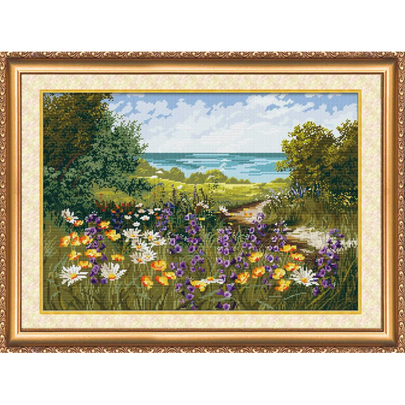 Counted Cross stitch kit Lawn DIY Unprinted canvas - DIY-craftkits