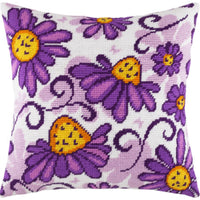 Tapestry Needlepoint pillow kit "Echinacea" DIY Printed canvas - DIY-craftkits