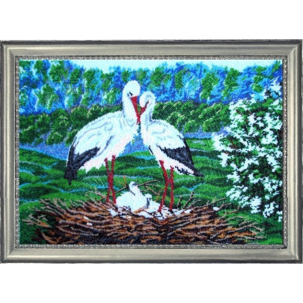 Bead embroidery kit Storks DIY - DIY-craftkits
