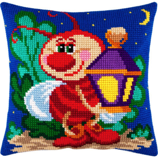 Cross stitch kit Pillow "Firefly" DIY Printed canvas - DIY-craftkits