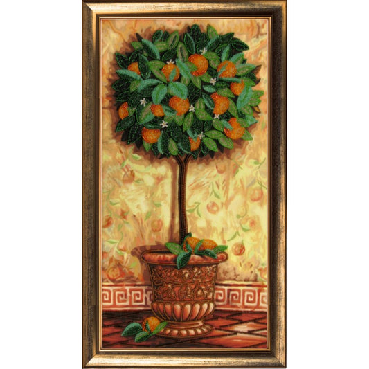 Bead embroidery kit Orange tree DIY - DIY-craftkits