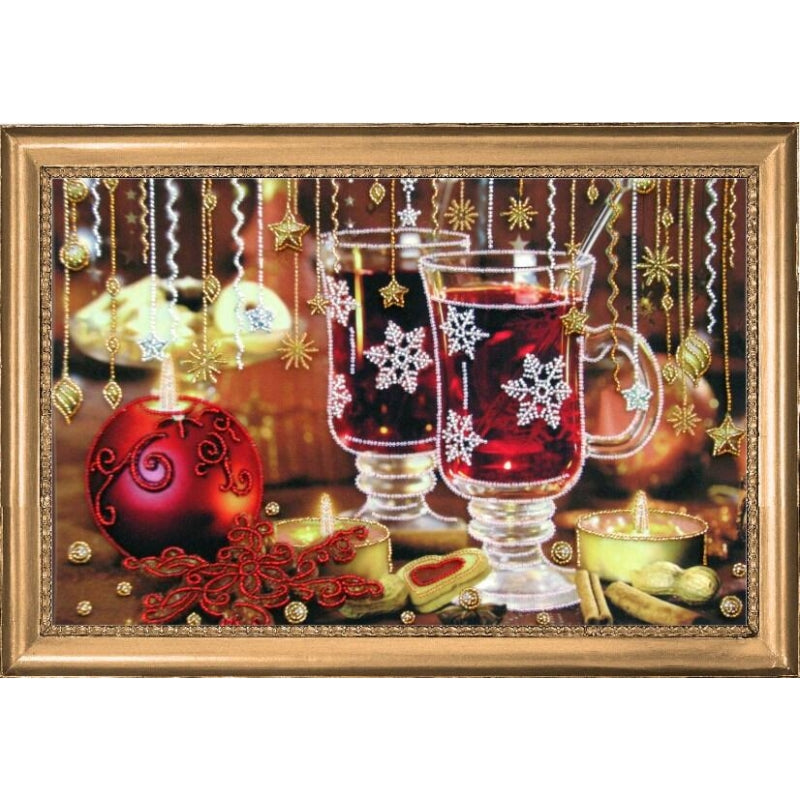 Bead embroidery kit Christmas tea DIY - DIY-craftkits