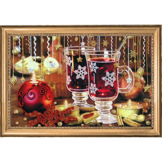 Bead embroidery kit Christmas tea DIY - DIY-craftkits