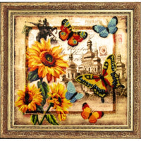 Bead embroidery kit Greetings from Ukraine DIY Beadwork Beading Bead stitching - DIY-craftkits