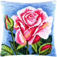 Cross stitch kit Pillow "Rose" DIY Printed canvas - DIY-craftkits