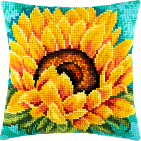 Cross stitch kit Pillow "Sunflower" DIY Printed canvas - DIY-craftkits