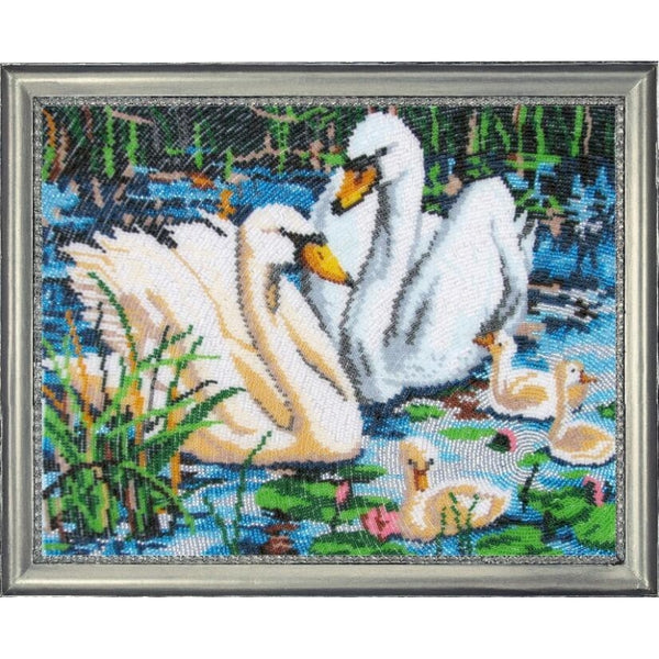 Bead embroidery kit Swans DIY - DIY-craftkits