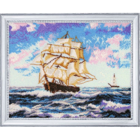 Bead embroidery kit Frigate DIY Beadwork Beading Bead stitching - DIY-craftkits