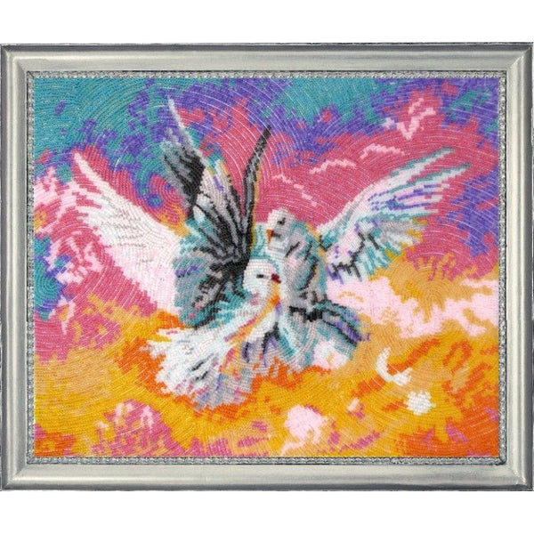 Bead embroidery kit Doves DIY - DIY-craftkits