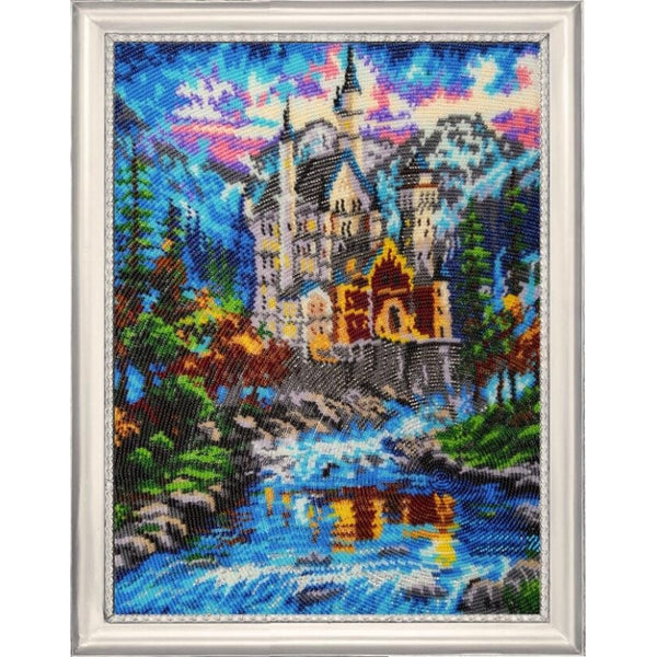 Bead embroidery kit Castle by the river DIY - DIY-craftkits