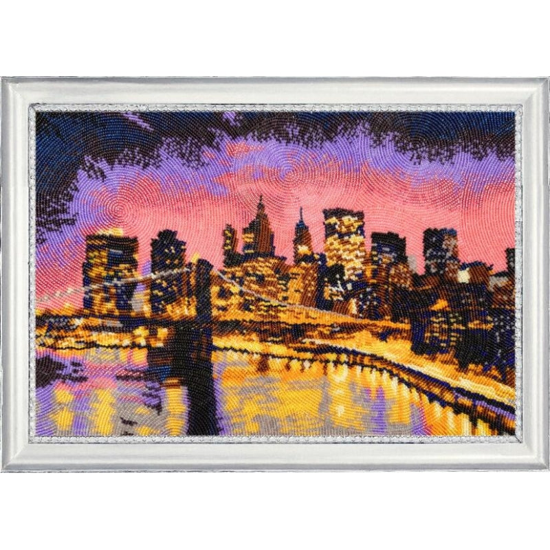 Bead embroidery kit Night New York DIY - DIY-craftkits