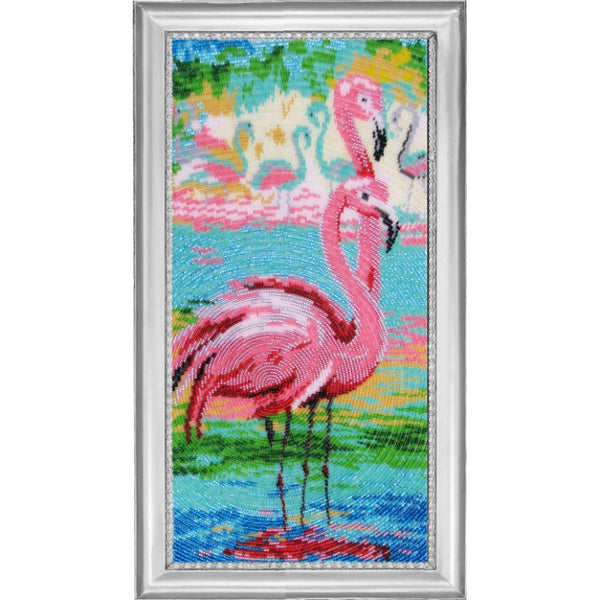 Bead embroidery kit Flamingos DIY - DIY-craftkits