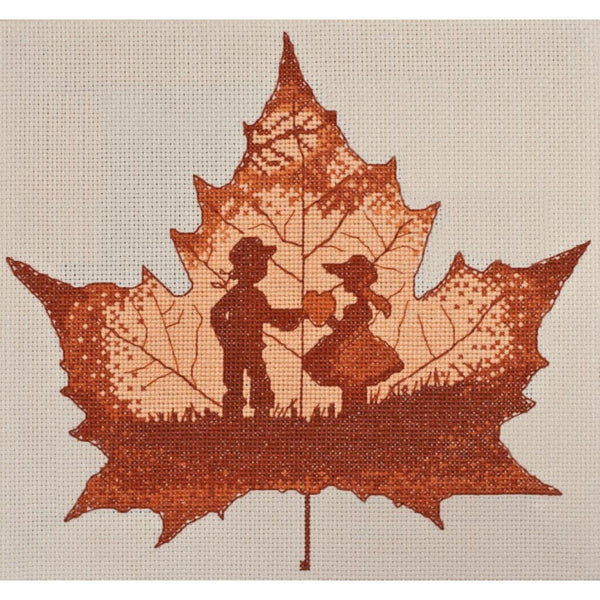 Counted Cross stitch kit Leaf DIY Unprinted canvas - DIY-craftkits