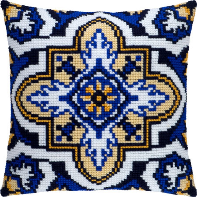 Cross stitch kit Pillow "Turkish arabesque" DIY Printed canvas - DIY-craftkits