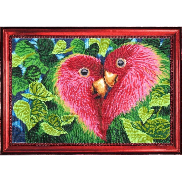 Bead embroidery kit Parrots DIY - DIY-craftkits