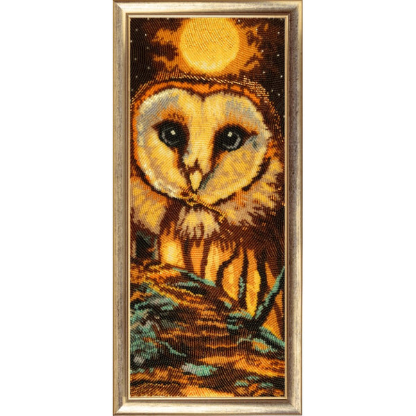 Bead embroidery kit Owl-autumn DIY - DIY-craftkits