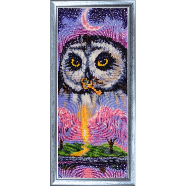 Bead embroidery kit Owl-spring DIY - DIY-craftkits