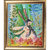 Bead embroidery kit Hares DIY Beadwork Beading Bead stitching - DIY-craftkits