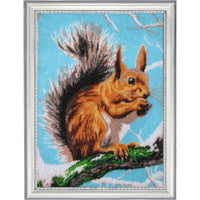 Bead embroidery kit Squirrel DIY Beadwork Beading Bead stitching - DIY-craftkits