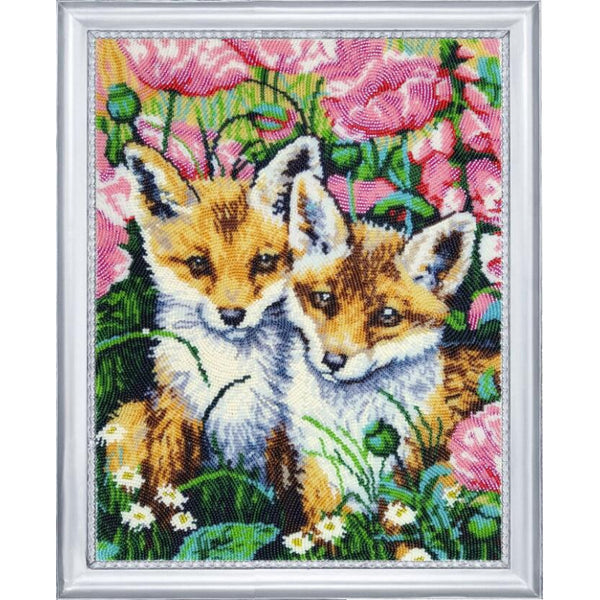 Bead embroidery kit Fox DIY Beadwork Beading Bead stitching - DIY-craftkits