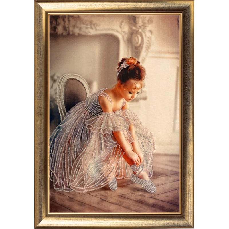 Bead embroidery kit Ballerina DIY Beadwork Beading Bead stitching - DIY-craftkits