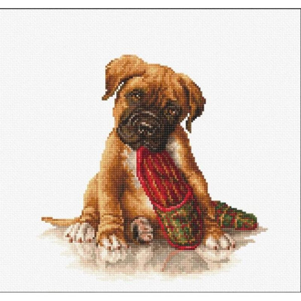 Counted Cross stitch kit Boxer Luca-S DIY Unprinted canvas - DIY-craftkits