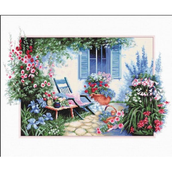 Counted Cross stitch kit Flower garden Luca-S DIY Unprinted canvas - DIY-craftkits