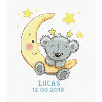 Counted Cross stitch kit Metrics baby Luca-S DIY Unprinted canvas - DIY-craftkits