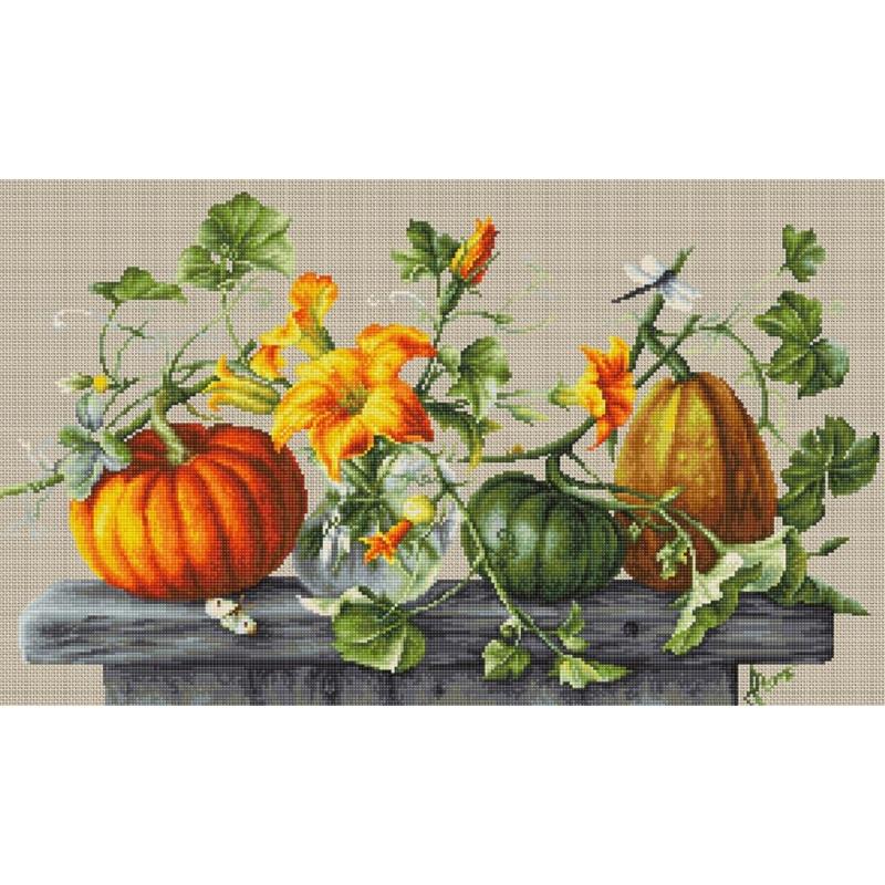 Counted Cross stitch kit Pumpkins Luca-S DIY Unprinted canvas (Aida) - DIY-craftkits