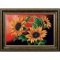 Bead embroidery kit Sunflowers DIY Beadwork Beading Bead stitching - DIY-craftkits