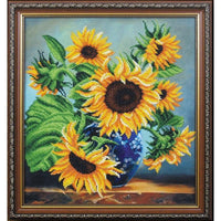 Bead embroidery kit Sunflowers DIY Beadwork Beading Bead stitching - DIY-craftkits