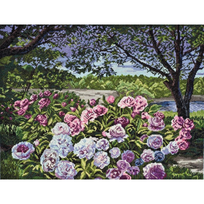 Counted Cross stitch kit Peonies DIY Unprinted canvas - DIY-craftkits